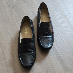 Cole Haan Women's Textured Black Slip-On Loafers